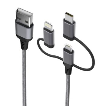 Cabo MultiCable 3 em 1 – Lightning (MFi) Micro-USB | USB-C com 1,5 metro